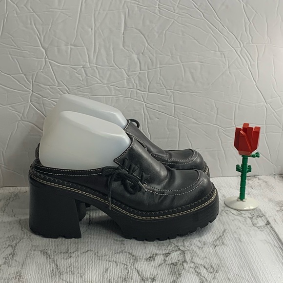 LOWER EAST SIDE Shoes - Lower East Side Black Platform Chunky Mules